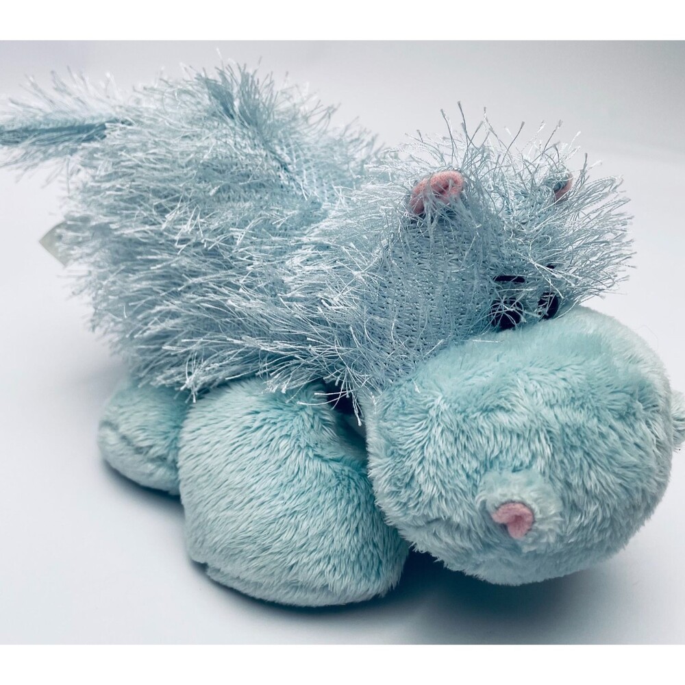 Ganz Webkinz Lil Kinz Light Blue Hippo Plush HM009 Stuffed Animal Shaggy Fur 8"